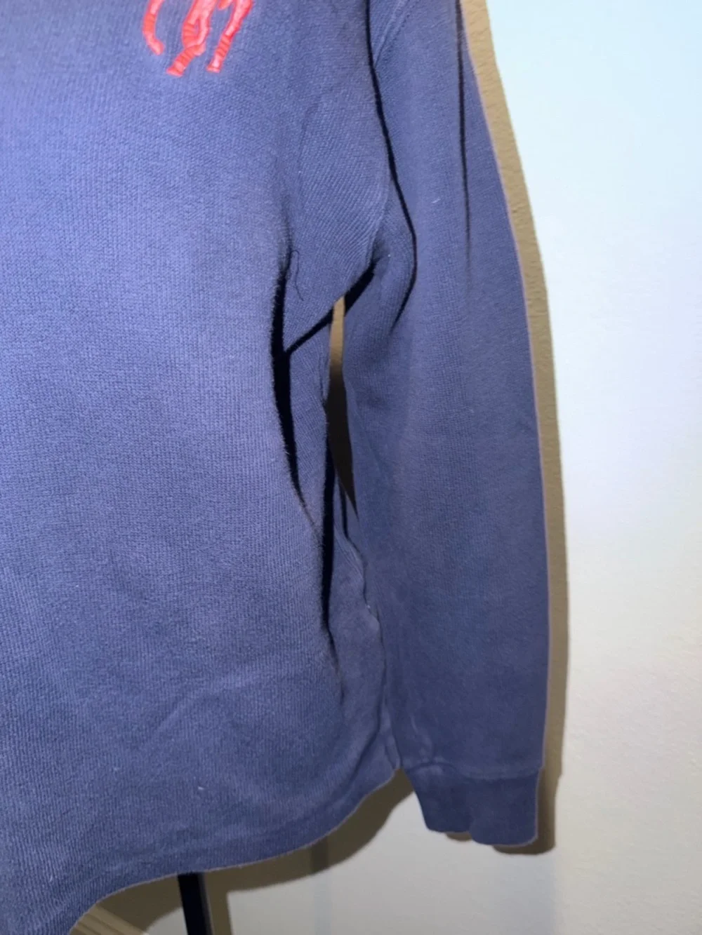 Vintage Polo by Ralph Lauren Navy Half-Zip Pullover with Red Pony